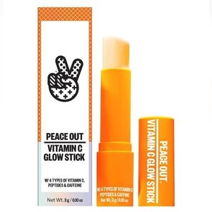 Peace Out Vitamin C Glow Stick with Vitamin C, Peptides & Caffeine, .10oz, NIB